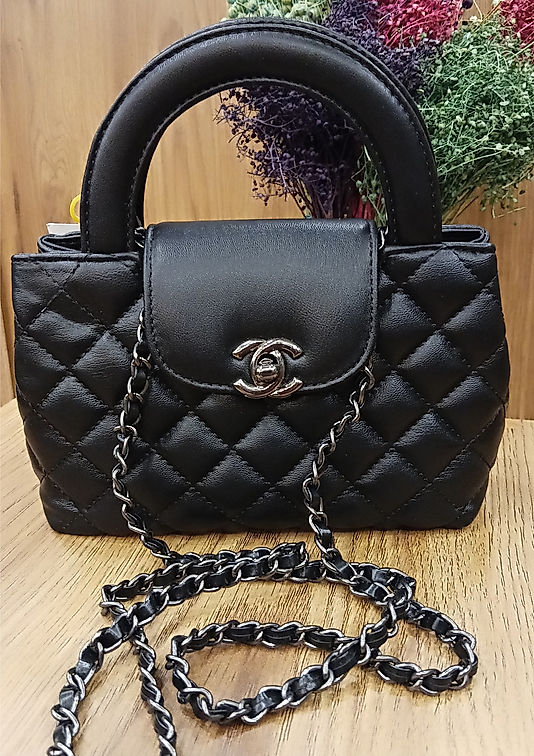Chanel Kelly Mini Siyah Gümüş Detay