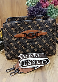 Guess Kolon Monogram Siyah Kahve Detay