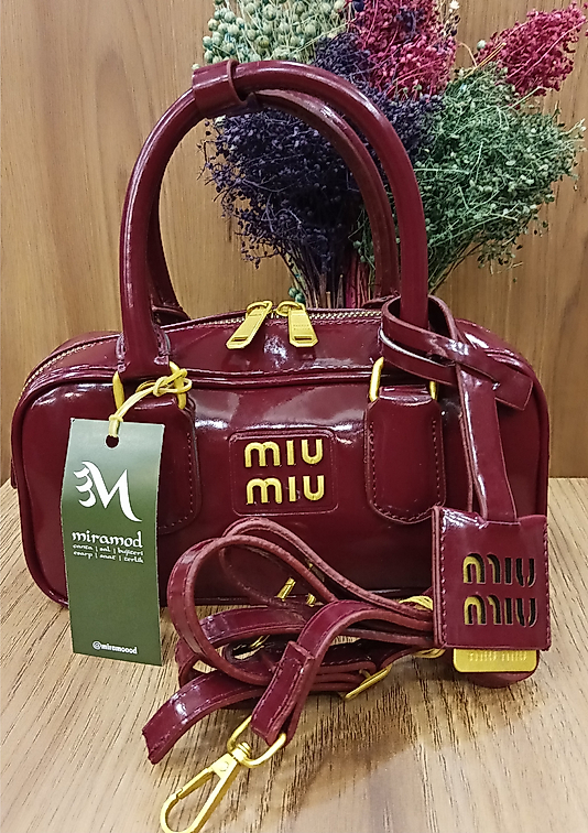 Miu Miu Arcadie Deri Bordo
